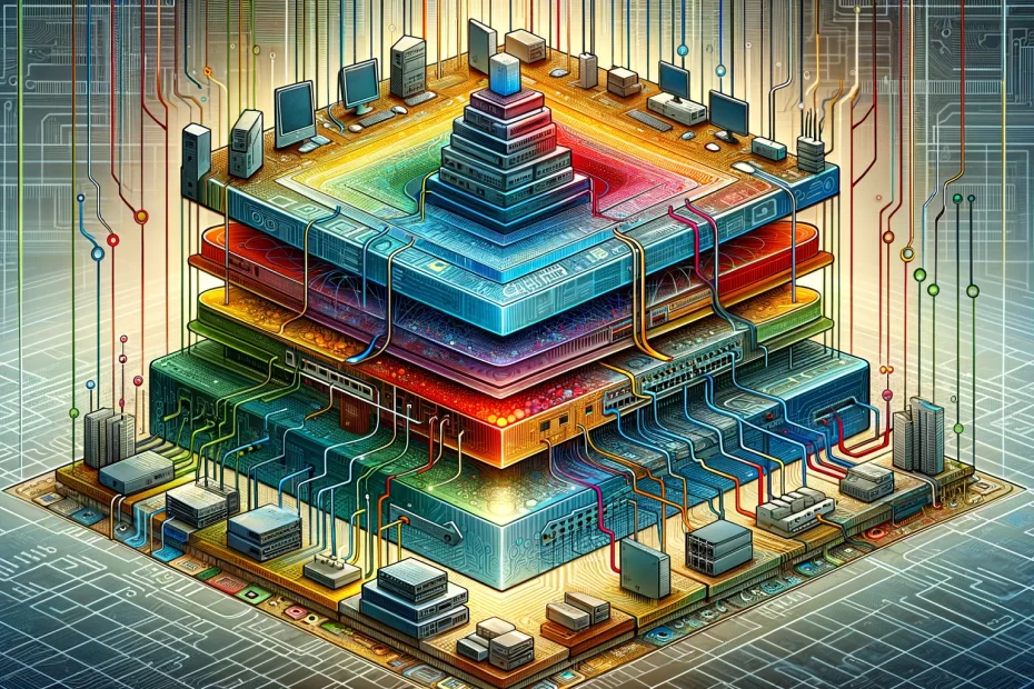 The Truth about the OSI Model -- an abstract illustration reflecting the concept of "Layers of Abstraction"